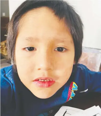  ?? PRINCE ALBERT GRAND COUNCIL ?? Frank Young, 5, was last seen at his Red Earth Cree Nation home April 19. The nearby Carrot River has risen several metres, stalling search efforts by boat. “We won't give up hope,” says Chief Fabian Head of the Red Earth Cree Nation.