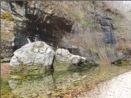  ?? (NWA Democrat-Gazette/Flip Putthoff) ?? A sight to behold, the creek has some of the clearest water to be found anywhere. The North Sylamore Creek Trail follows the stream, beside it and above it, in the Ozark National Forest.