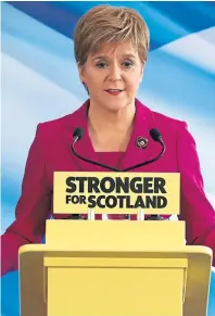  ??  ?? First Minister Nicola Sturgeon