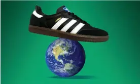  ?? Guardian Design/Getty Images ?? ‘Adidas have managed to improve them, somehow’ … the ubiquitous Adidas Samba. Composite: