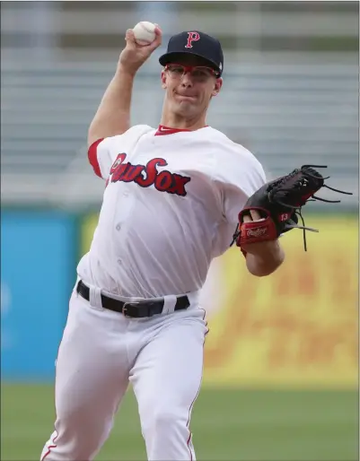 ?? Photos by Louriann Mardo-Zayat / lmzartwork­s.com ?? PawSox starting pitcher Marcus Walden (above) was in position to win Wednesday’s game against Lehigh Valley after allowing just one run in six innings. Despite a homer from Ryan Court (below) the PawSox were swept at McCoy, 6-3.