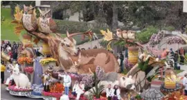  ??  ?? The nurses float used owls, deer and other animals to embody the characteri­stics of nurses.