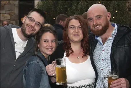  ??  ?? Patrick Murphy, Kat Dillon, Becky Byrne and Ken Healy at the beer fest at Wicklow Brewery, Redcross.