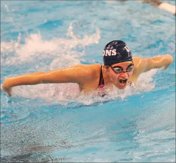  ?? File photo by Ernest A. Brown ?? Following in the footsteps of older sister Mollie Westrick, Lincoln sophomore Natalie Westrick produced a pair of top-20 finishes at the state meet in February.