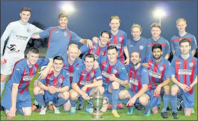  ??  ?? The Leicester Road FC Squad which won the Jelson Homes Senior Cup Final at Holmes Park in Whetstone Pic shows, back left to right: Will Highland, Ricky Blewitt, Luke Kingsley-Smith, Josh Smith, Sam Munton, Jack Humphries, Jack Harrison. Front l to r:...