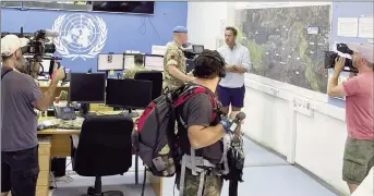  ?? Photo: Unficyp ?? Ben Fogle being filmed during a visit to the United Nations Peacekeepi­ng Force in Cyprus (Unficyp) earlier this year