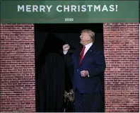  ??  ?? At left, President Donald Trump speaks during a campaign rally at Kellogg Arena, Wednesday in Battle Creek, Mich.