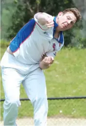  ??  ?? Bunyip’s Davis McConnell bowls during the division three match against Garfield-Tynong.