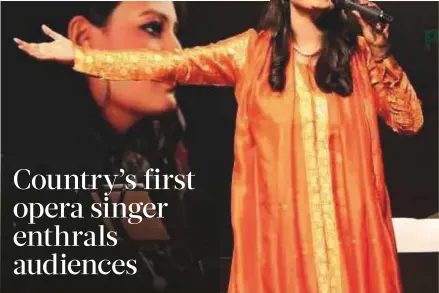  ?? Source: PNCA ?? Saira Peter performing in Islamabad. Her rendition of Celine Dion’s
was relished by the audience.