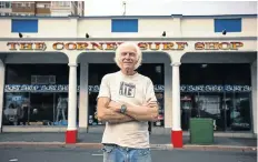  ?? Picture: © Alan van Gysen ?? Surfing veteran Peter Wright outside his Muizenberg surf shop — establishe­d in 1971 and the oldest in Africa.