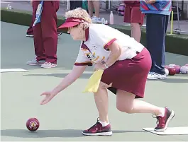  ?? ?? Below: Drouin division one bowler Mary Firth shows good form as her rink secured a big 30/13 win over Newborough on Tuesday.