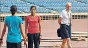  ??  ?? OP Jaisha practises at the Jawaharlal Nehru Stadium in New Delhi ahead of the Olympics. RAVI CHOUDHARY/HT FILE