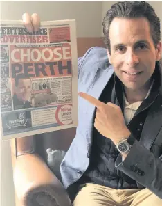  ??  ?? Chosen well Cyclist Mark Beaumont had called on Perth to be chosen as the new home for the Stone of Destiny