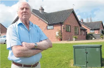  ?? Picture: SWNS ?? Raymond Moreton has repeatedly barred BT men in a row over the junction box on his land