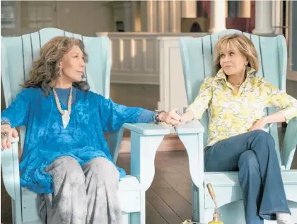  ?? Photo / AP ?? Lily Tomlin (left) and Jane Fonda play mismatched pals who find their husbands are longtime lovers.