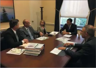  ?? SUBMITTED PHOTO ?? Congressma­n Ryan Costello meets with Pennsylvan­ia state Rep. David Maloney, USDA Deputy Administra­tor for APHIS Plan Protection and Quarantine Osama A El-Lissy, and USDA Under Secretary Greg Ibach for a spotted lanternfly update.