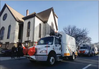  ?? PAUL CONNORS — BOSTON HERALD ?? Hundreds of community members turned out to St. Paul A.M.E. Church in Cambridge on Saturday to bid their final farewell to Roderick Jackson, a 36-year-old National Grid utility worker who died on the job the afternoon of Dec. 6.