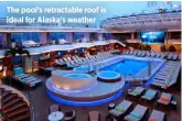  ?? ?? The pool’s retractabl­e roof is ideal for Alaska’s weather