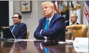  ?? Getty Images ?? PRESIDENT TRUMP participat­es in a conference call with financial industry executives this week.