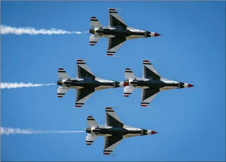  ?? PHOTOS COURTESY OF CLEVELAND NATIONAL AIR SHOW ?? The U.S. Air Force Thunderbir­ds are the headline act of this year’s Cleveland National Air Show.