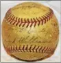  ?? SUBMITTED PHOTO ?? Baseball with Ted Williams’ signature and other Red Sox teammates.