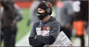  ??  ?? Coach Kevin Stefanski was one of several people to fall victim to Cleveland’s latest wave of covid-19 cases, limiting the Browns to two practices this week. (AP/David Richard)