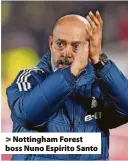  ?? ?? > Nottingham Forest boss Nuno Espirito Santo