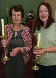  ?? Photo by John Tarrant ?? Margaret Browne and Michelle Sheehan at the rededicati­on of St Nicholas Church.