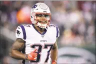  ?? Steven Ryan / Getty Images ?? Patriots running back Damien Harris has a chance to contribute following on injury to Sony Michel.