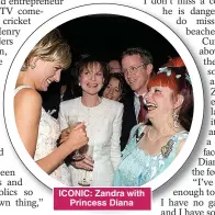  ??  ?? ICONIC: Zandra with Princess Diana