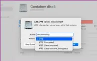  ?? ?? Create a new APFS volume to store working files so that you can easily remove its backups when it’s no longer needed.