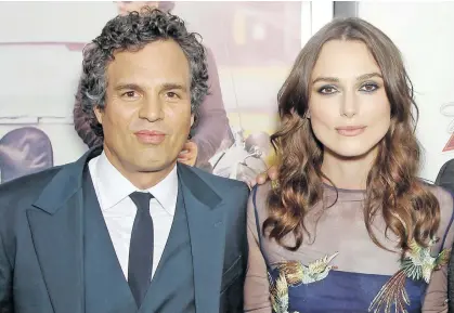  ??  ?? Keira Knightley and Mark Ruffalo.