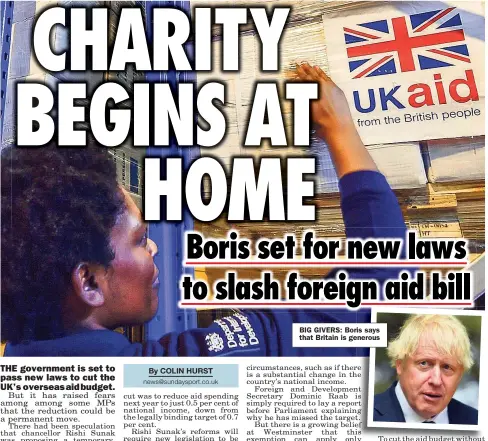  ??  ?? BIG GIVERS: Boris says that Britain is generous