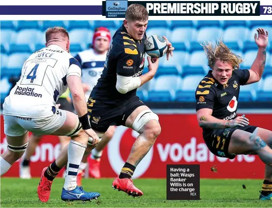  ?? REX ?? Having a ball: Wasps flanker Willis is on the charge