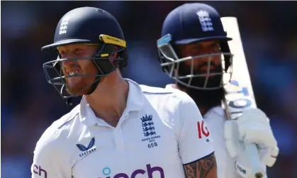  ?? Photograph: Lee Smith/Action Images/Reuters ?? Moeen Ali said England’s batters should be giving Ben Stokes more support.