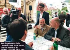  ?? (DR) ?? Avec le président de la Confédérat­ion, Alain Berset, lors des festivités du1er Mai à Sion en 2018.