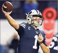  ?? Rick Bowmer / Associated Press ?? BYU quarterbac­k Zach Wilson was taken No. 2 overall in the NFL draft Thursday by the Jets.