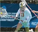  ?? KIM HAIRSTON/BALTIMORE SUN ?? Emily Sterling leads all NCAA Division I goalies in save percentage. The No. 2 seed Terps face Boston College in the tournament semifinals.