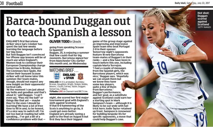  ?? GETTY IMAGES ?? Hot shot: Duggan scored against Scotland