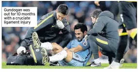  ??  ?? Gundogan was out for 10 months with a cruciate ligament injury