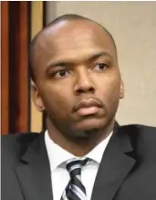  ?? E. JASON WAMBSGANS/CHICAGO TRIBUNE VIA AP, POOL ?? Dwright Boone-Doty (left) and Corey Morgan during opening statements Tuesday at the Leighton Criminal Court Building. Both are on trial for the 2015 murder of Tyshawn Lee.