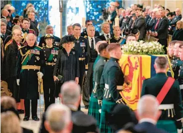  ?? JANE BARLOW/WPA ?? Members of the royal family attend a service Monday at St. Giles’ Cathedral in Edinburgh, Scotland.