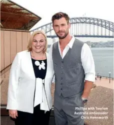  ?? ?? Phillipa with Tourism Australia ambassador Chris Hemsworth