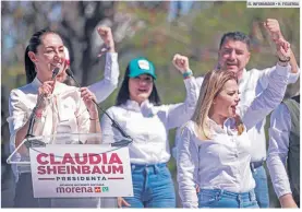  ?? EL INFORMADOR • H. FIGUEROA ?? CLAUDIA SHEINBAUM PARDO. La candidata estuvo en la Plaza Liberación de Guadalajar­a acompañada por la aspirante a la gubernatur­a del Estado, Claudia Delgadillo.