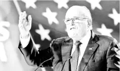  ?? — Reuters photo ?? Giuliani gestures during his speech at the National Council of Resistance of Iran (NCRI) meeting in Villepinte, near Paris, France.