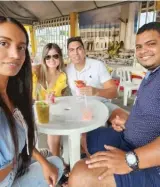  ?? ?? Liloy and his wife, Diana Torres (front) got together in December in Colombia with Vásquez Lasso and his wife, Milena Estepa.