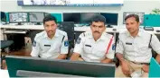 ??  ?? Cyberabad Traffic Police’s social media team (left to right) Constable Md. Khaja, Sub-Inspector P. Shashikant­h Reddy and Constable S. Samrat.