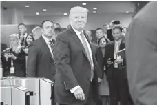  ?? RICHARD DREW, AP ?? President Trump arrives at the United Nations on Monday.