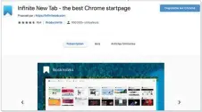  ??  ?? Personnali­sez vos nouveaux onglets avec Infinite
New Tab pour clouer le bec à Bing sur Microsoft Edge.