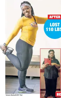  ??  ?? AFTER LOST 110 LBS. BEFORE